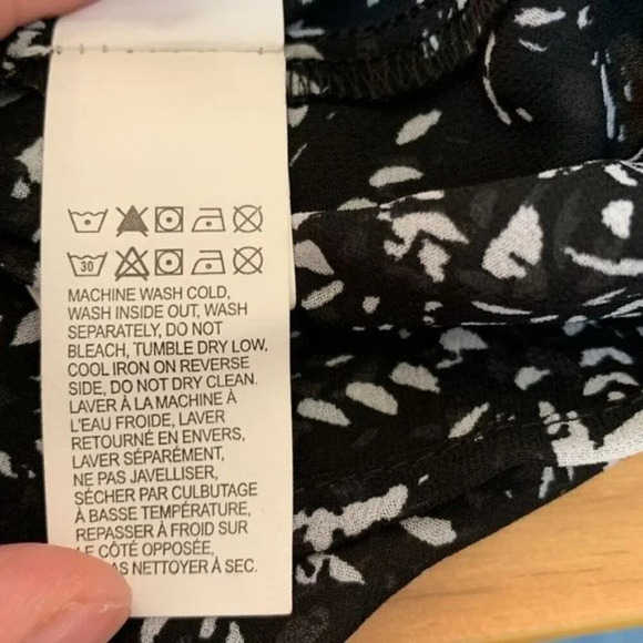 Lucky Brand Sheer Black and White Blouse Size XS - Picture 7 of 8